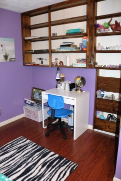 purple desk area